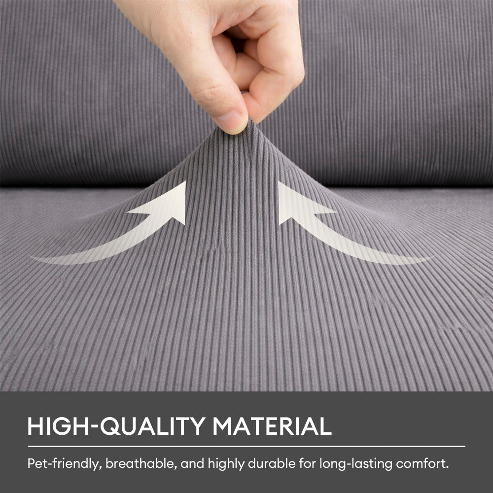 Mallow - Stretch Corduroy Sofa Cover, Modular Pieces