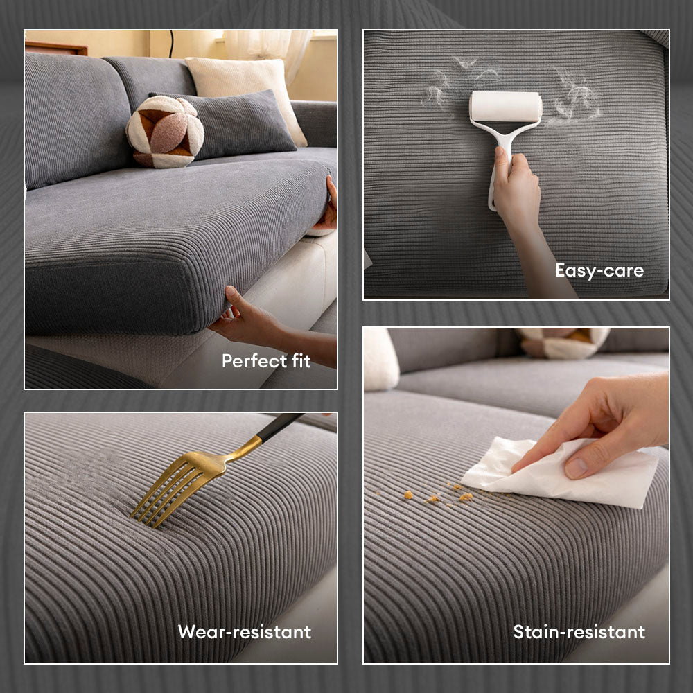 Mallow - Stretch Corduroy Sofa Cover, Modular Pieces