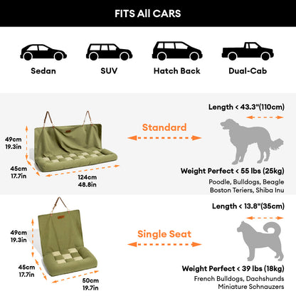 Calder - Bolster Back Seat Dog Car Bed