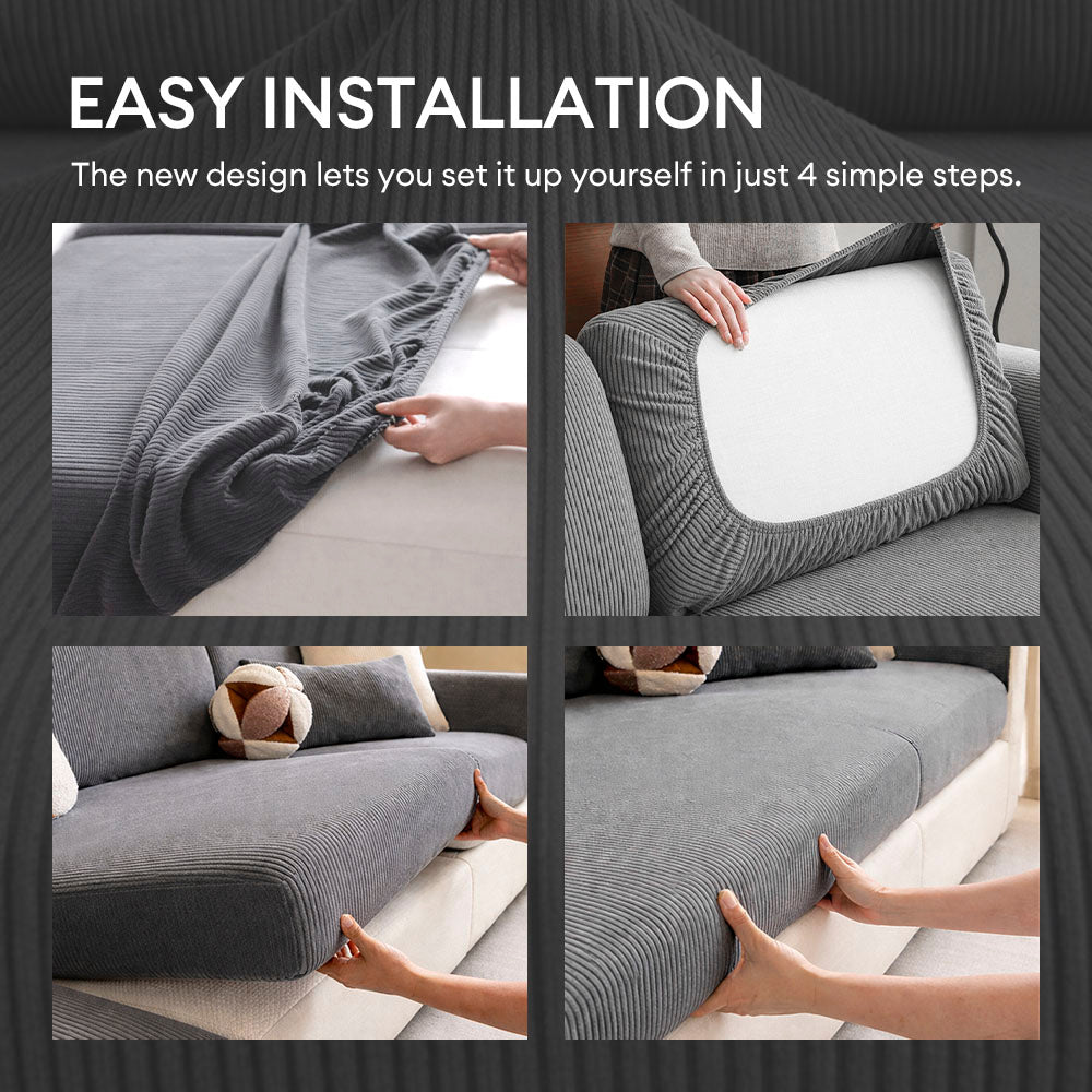 Mallow - Stretch Corduroy Sofa Cover, Modular Pieces