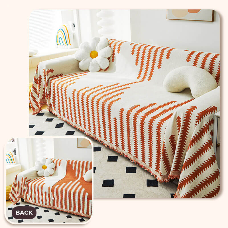 Marlow - Double-Sided Chenille Couch Throw and Scratch Guard