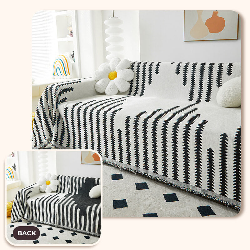 Marlow - Double-Sided Chenille Couch Throw and Scratch Guard