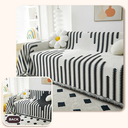 Marlow - Double-Sided Chenille Couch Throw and Scratch Guard