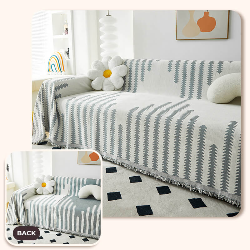 Marlow - Double-Sided Chenille Couch Throw and Scratch Guard