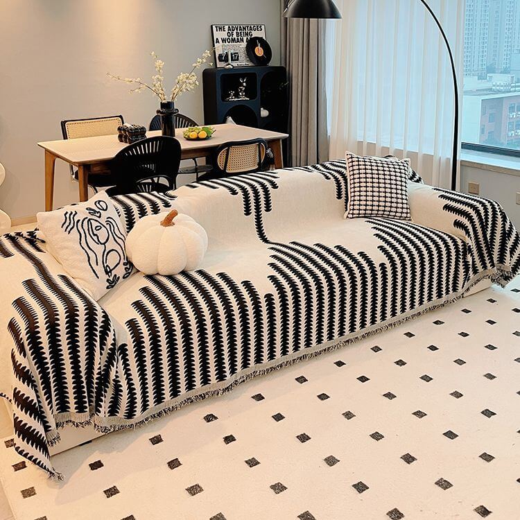 Marlow - Double-Sided Chenille Couch Throw and Scratch Guard
