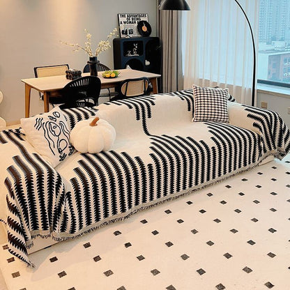 Marlow - Double-Sided Chenille Couch Throw and Scratch Guard