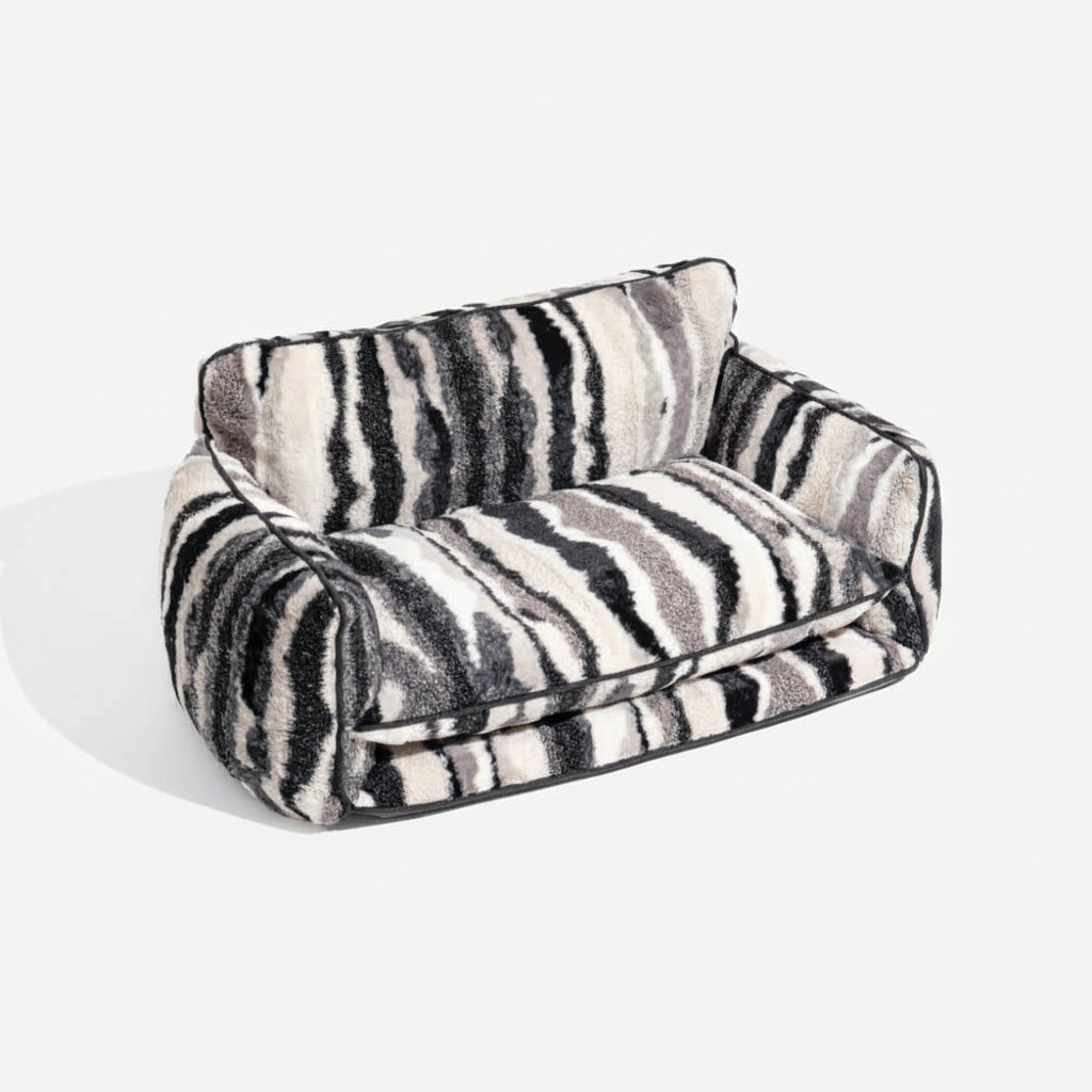Flax - Faux Lambswool Stripe Sofa Bed for Dogs and Cats