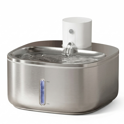 AquaFlow Cordless Sensor Pet Water Fountain Stainless Steel