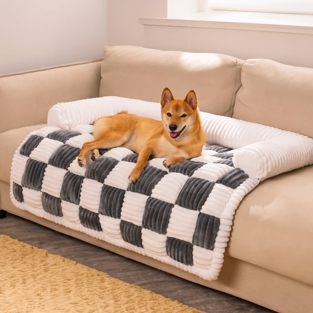 Aspen - Plaid Plush Dog Mat and Furniture Protector Cover