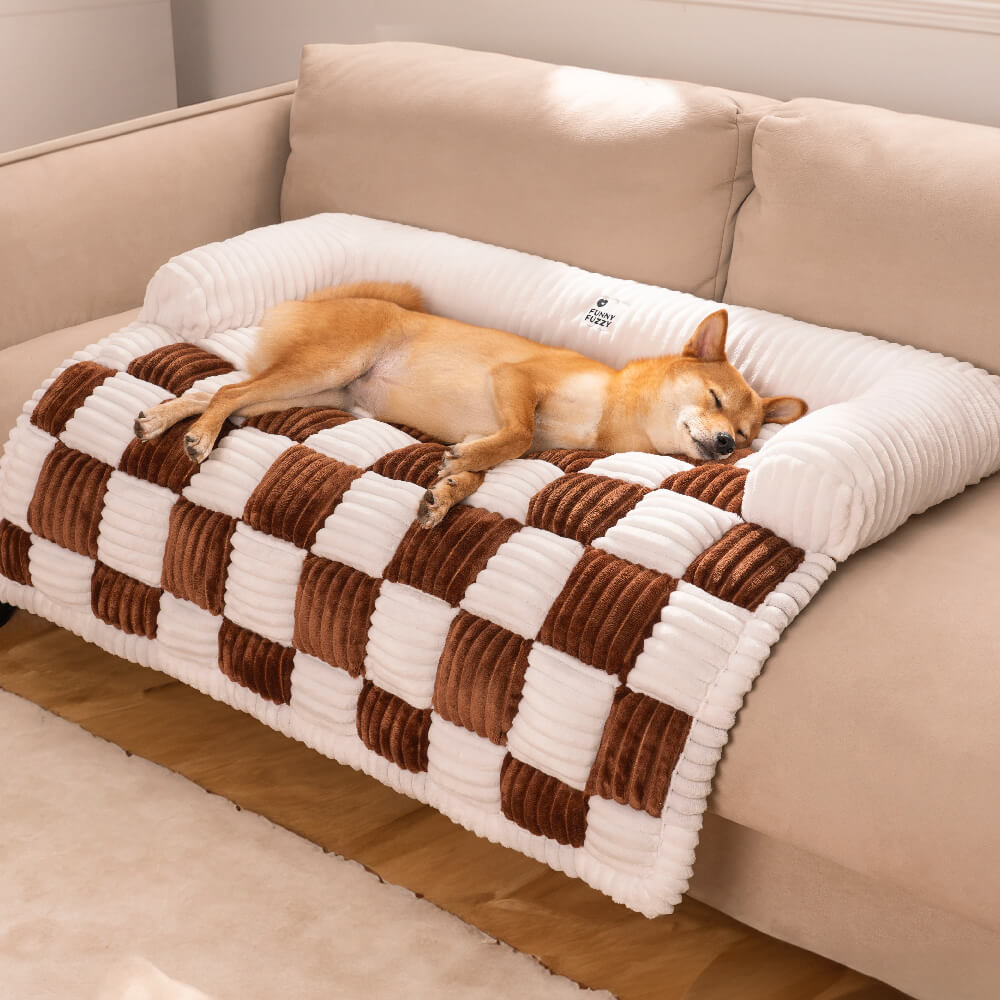 Aspen - Plaid Plush Dog Mat and Furniture Protector Cover