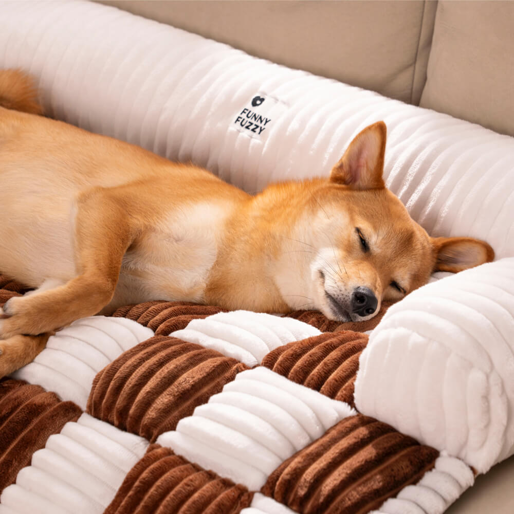 Aspen - Plaid Plush Dog Mat and Furniture Protector Cover