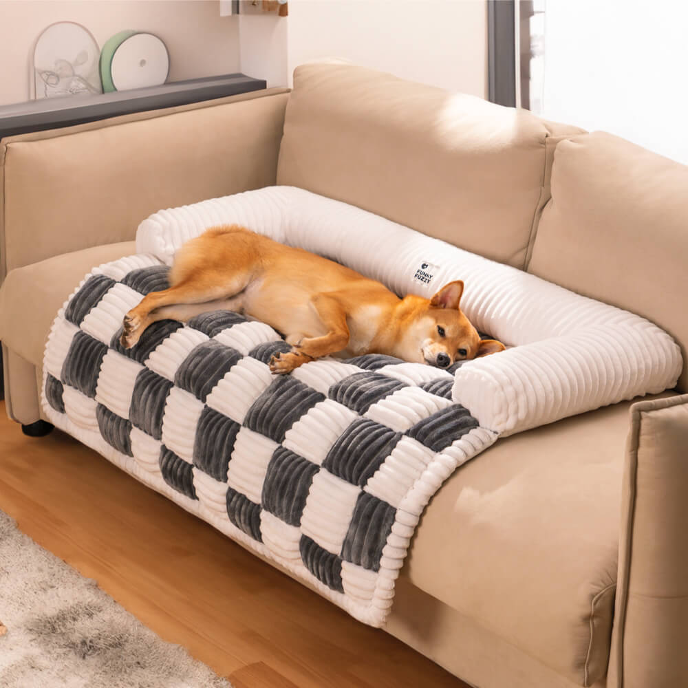 Aspen - Plaid Plush Dog Mat and Furniture Protector Cover