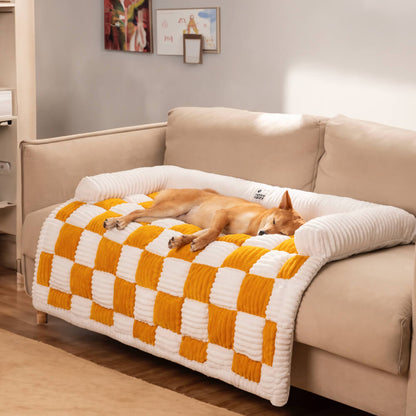 Aspen - Plaid Plush Dog Mat and Furniture Protector Cover