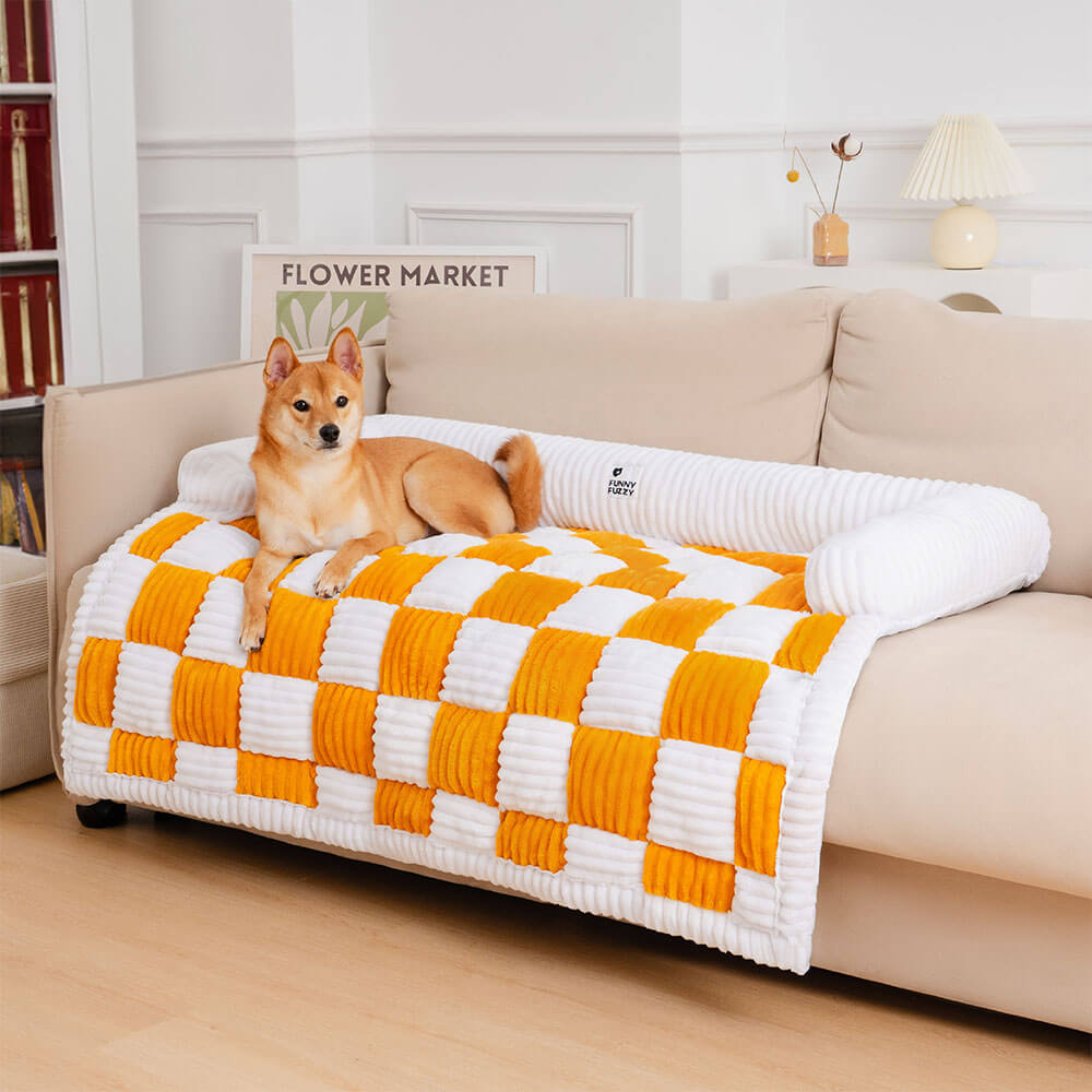 Aspen - Plaid Plush Dog Mat and Furniture Protector Cover