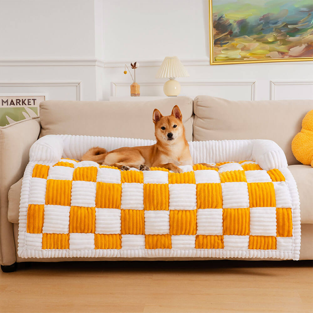 Aspen - Plaid Plush Dog Mat and Furniture Protector Cover