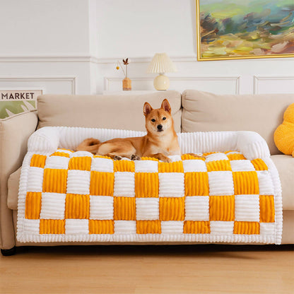 Aspen - Plaid Plush Dog Mat and Furniture Protector Cover