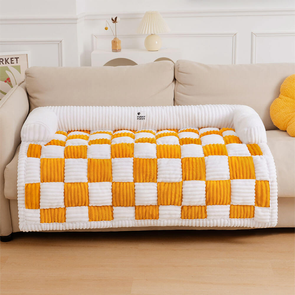 Aspen - Plaid Plush Dog Mat and Furniture Protector Cover