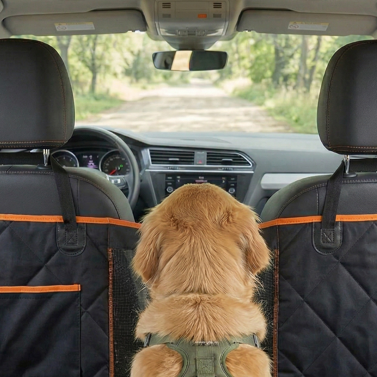 MudiPaws Dog Seat Cover Car Hammock With Mesh Window