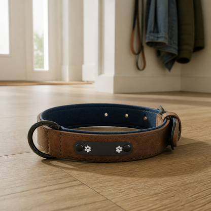 Fern engraved dog collar — product detail