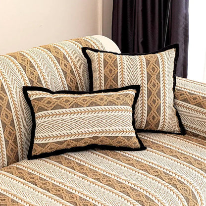 Hollow - Striped Chenille Non-Slip Couch Cover