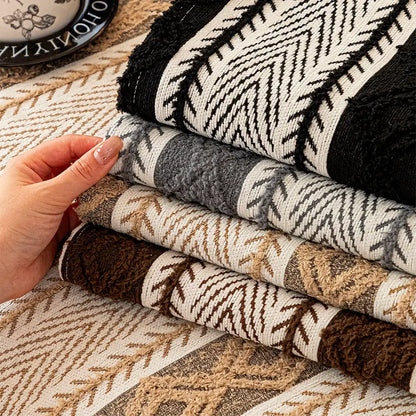 Hollow - Striped Chenille Non-Slip Couch Cover