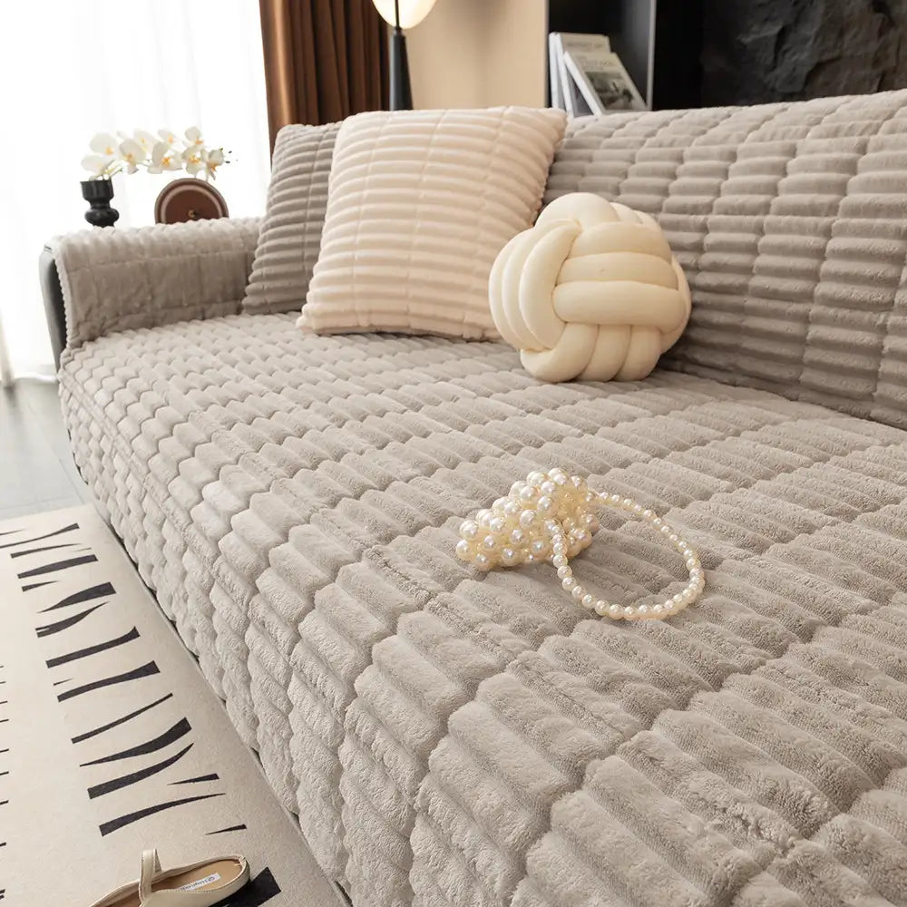 Cove - One-Piece Waterproof Flannel Sofa Cover, Non-Slip