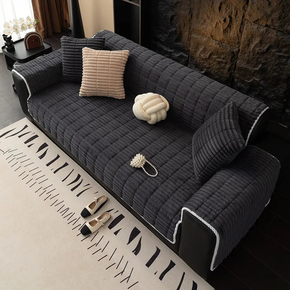 Cove - One-Piece Waterproof Flannel Sofa Cover, Non-Slip