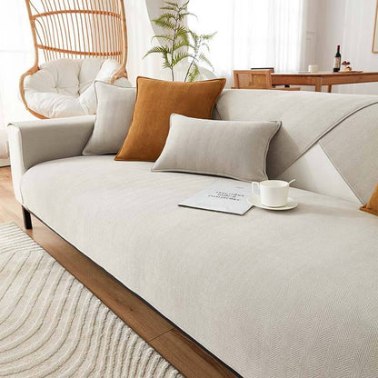 Halo - Herringbone Chenille Couch Cover, Waterproof and Antibacterial