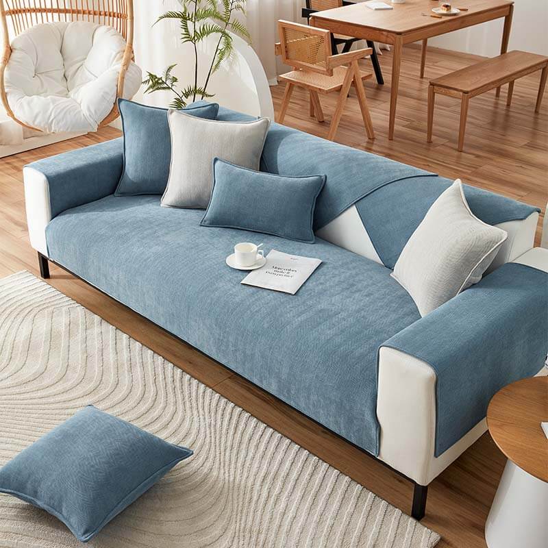 Halo - Herringbone Chenille Couch Cover, Waterproof and Antibacterial