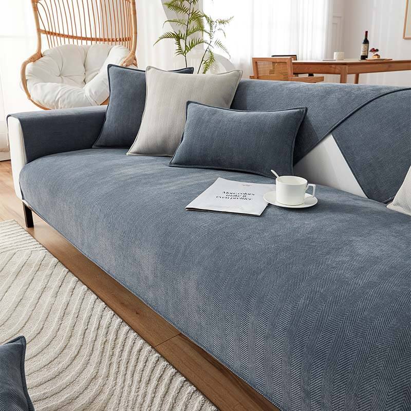 Halo - Herringbone Chenille Couch Cover, Waterproof and Antibacterial