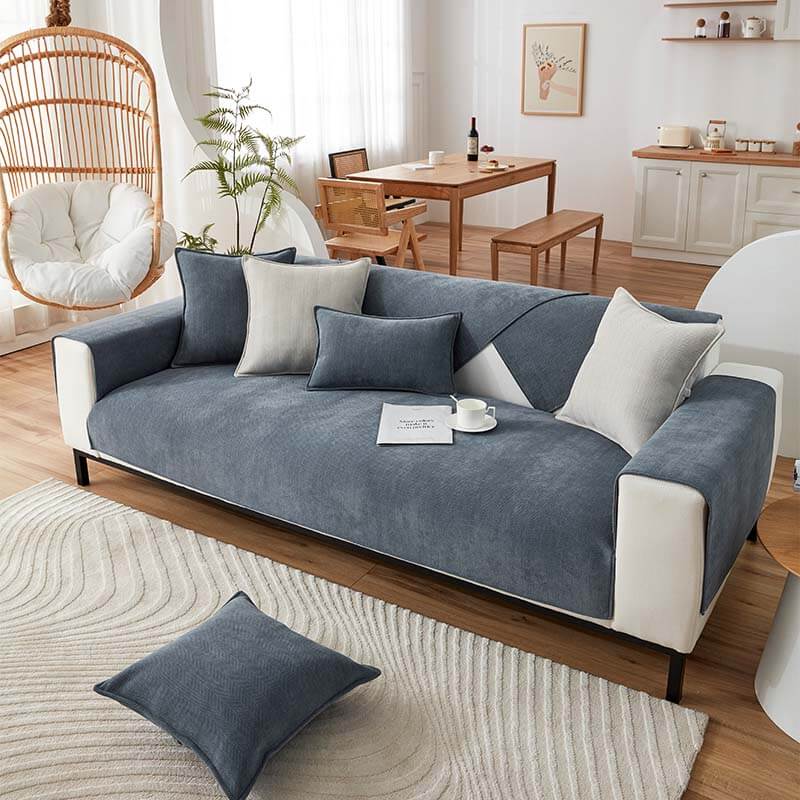 Halo - Herringbone Chenille Couch Cover, Waterproof and Antibacterial