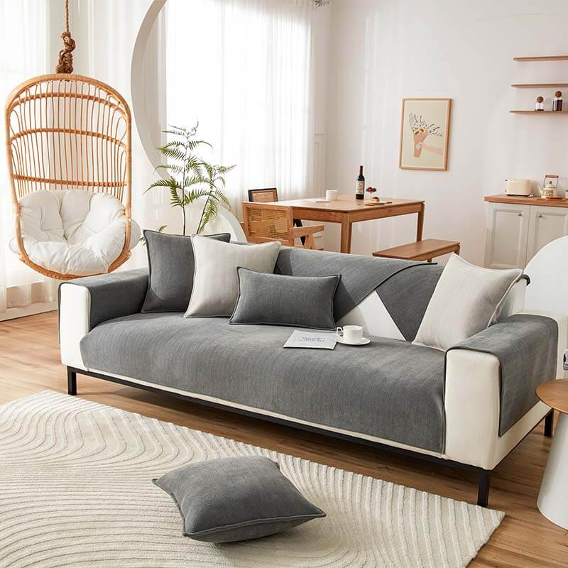 Halo - Herringbone Chenille Couch Cover, Waterproof and Antibacterial