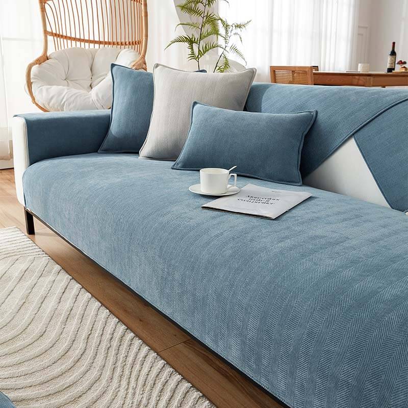 Halo - Herringbone Chenille Couch Cover, Waterproof and Antibacterial