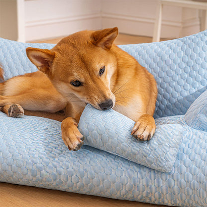 Slade - Ice Silk Cooling Dog Sofa Bed with Bolster Sides