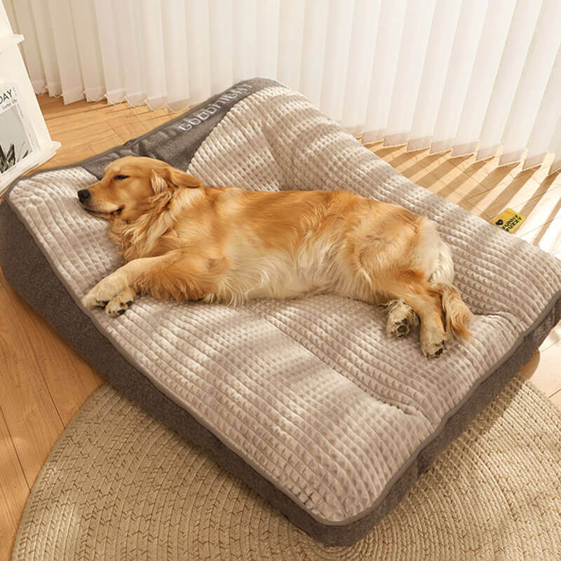 Wren - Thick Orthopedic Dog Cushion Bed, Crystal Velvet with Spine Support