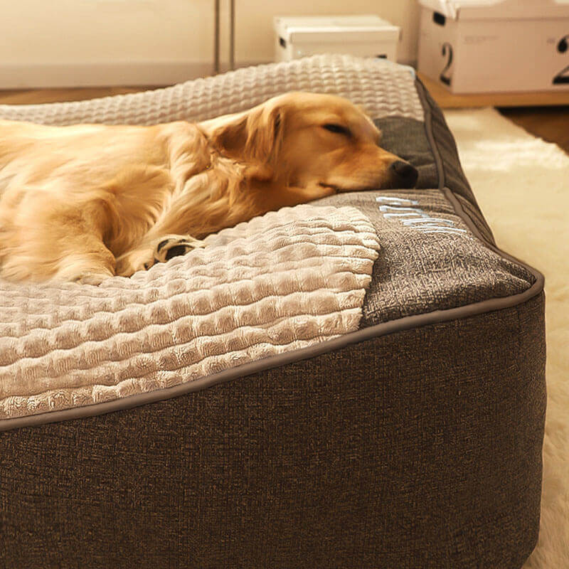 Wren - Thick Orthopedic Dog Cushion Bed, Crystal Velvet with Spine Support
