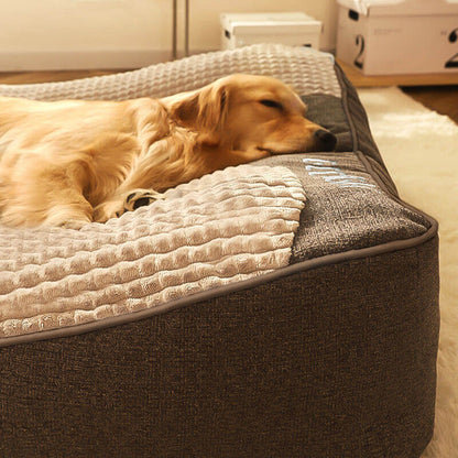 Wren - Thick Orthopedic Dog Cushion Bed, Crystal Velvet with Spine Support
