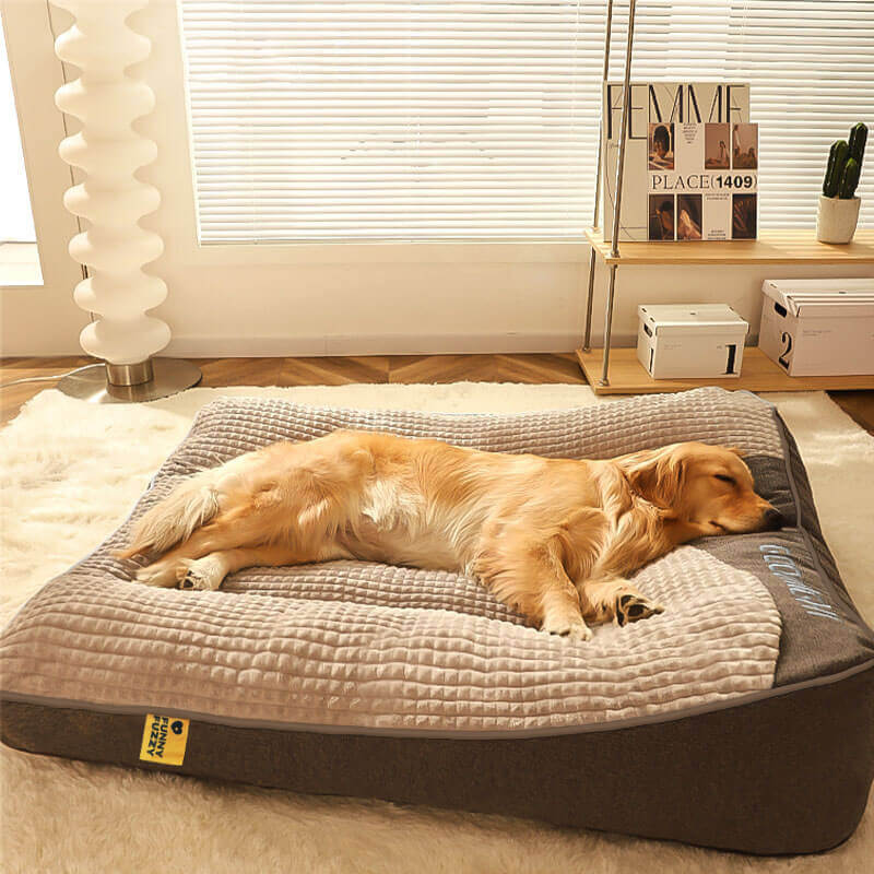 Wren - Thick Orthopedic Dog Cushion Bed, Crystal Velvet with Spine Support