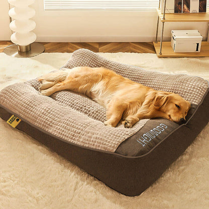 Wren - Thick Orthopedic Dog Cushion Bed, Crystal Velvet with Spine Support