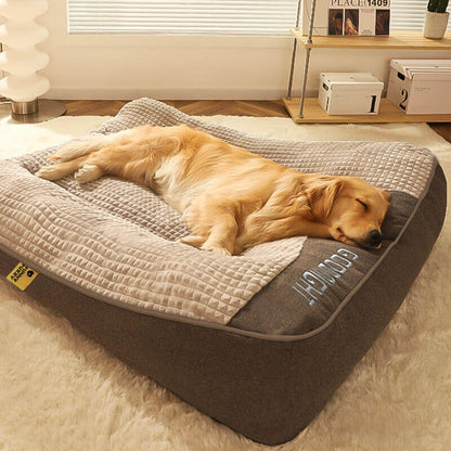 Wren - Thick Orthopedic Dog Cushion Bed, Crystal Velvet with Spine Support