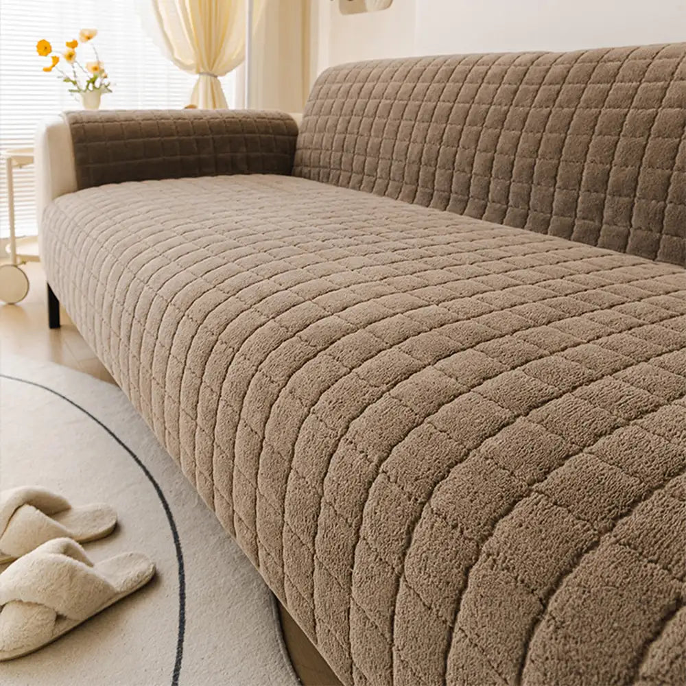 Corbin - Short Plush Non-Slip Sofa Protection Cover