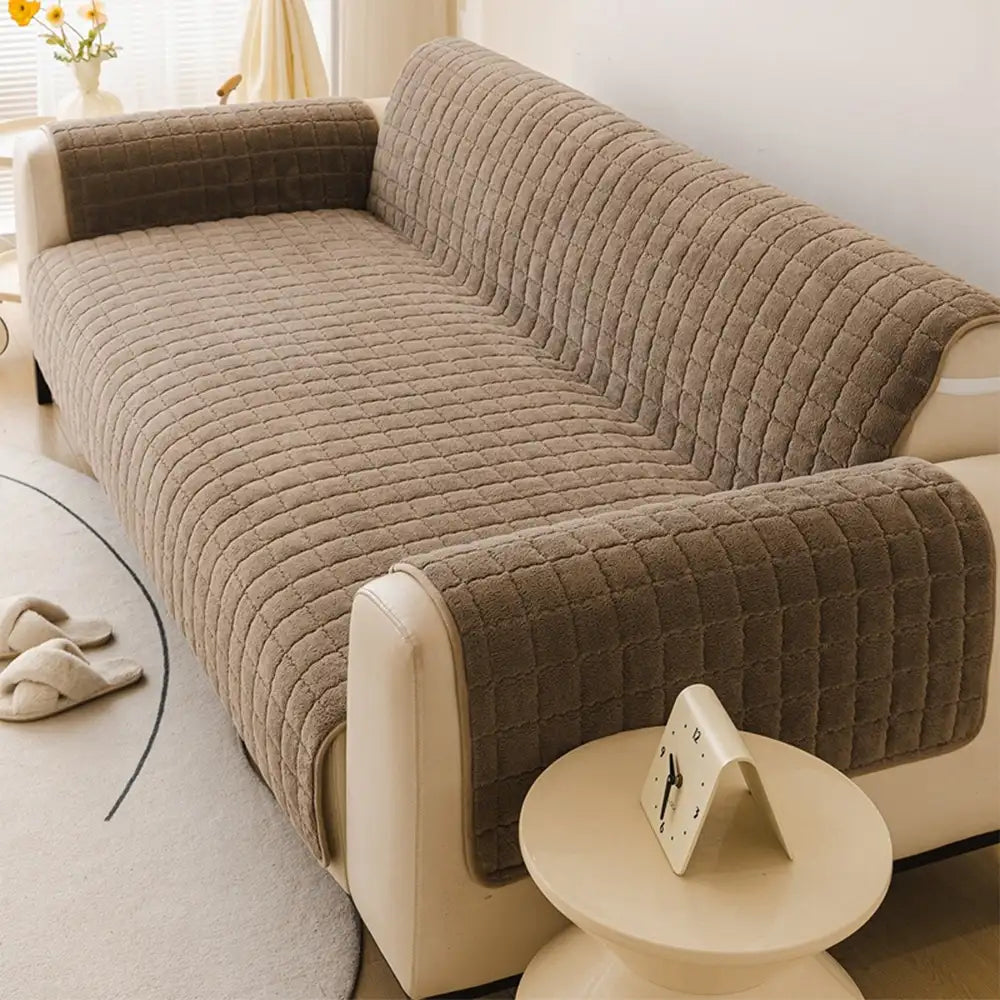 Corbin - Short Plush Non-Slip Sofa Protection Cover