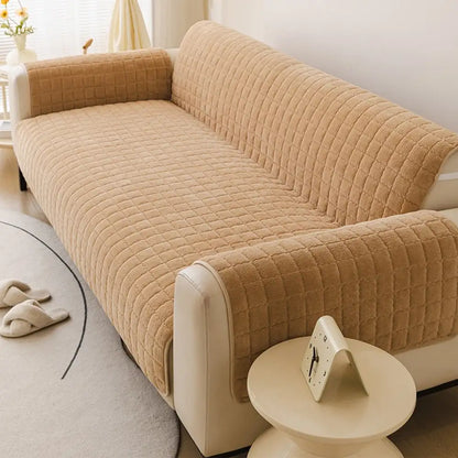 Corbin - Short Plush Non-Slip Sofa Protection Cover