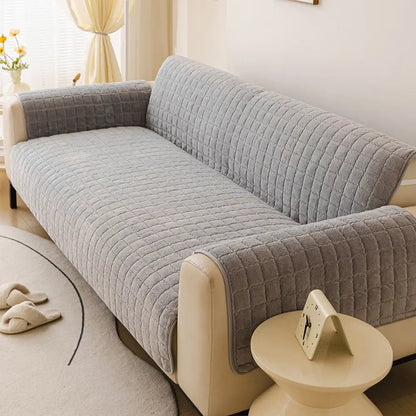 Corbin - Short Plush Non-Slip Sofa Protection Cover