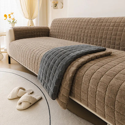 Corbin - Short Plush Non-Slip Sofa Protection Cover