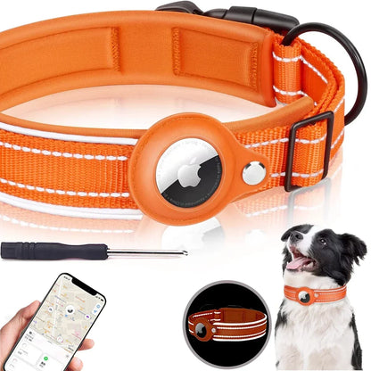 Cinder - AirTag Dog Collar with Built-In Reflective Case