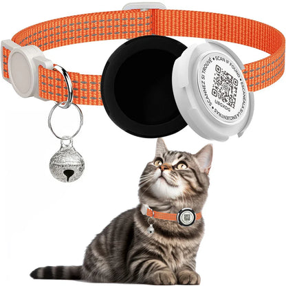 Wharfe - AirTag Cat Collar with QR ID Tag and Breakaway Buckle