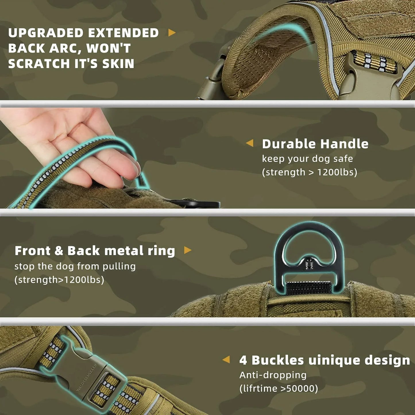 Nova - No-Pull Breathable Dog Harness with Reflective Strips, Front Clip