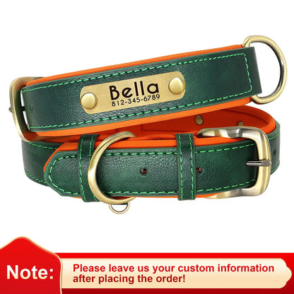 Birch - Custom Engraved Leather Dog Collar, Adjustable All Sizes