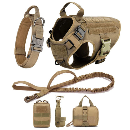 Onyx - Tactical Dog Harness Full Set with Leash & MOLLE Pouches